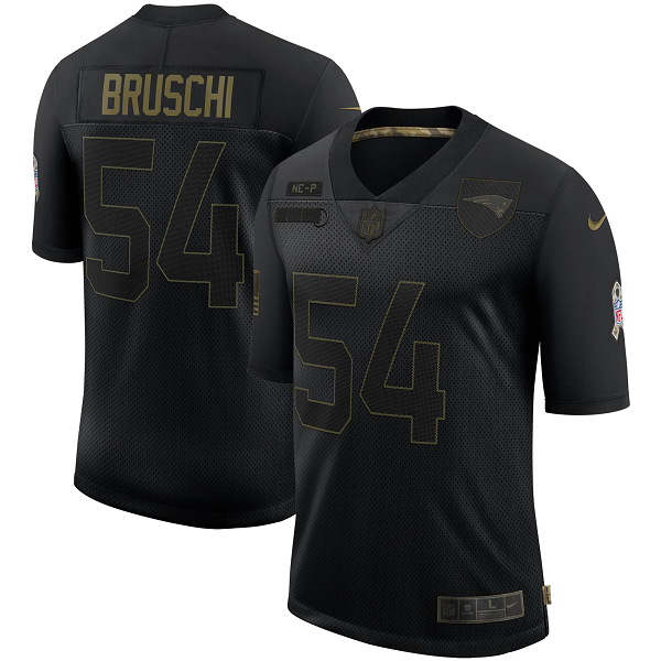 Men's New England Patriots Tedy Bruschi Nike Black 2020 Salute To Service Retired Limited Jersey