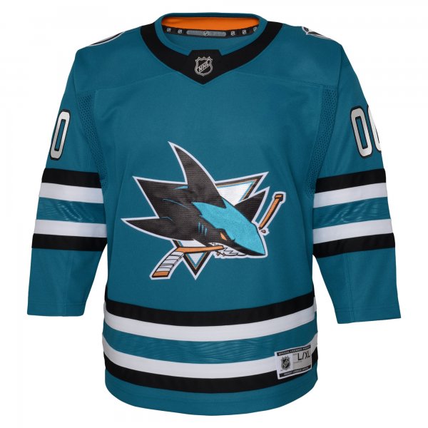 Youth San Jose Sharks Teal Premier Custom Jersey