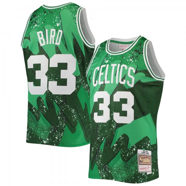 Men's Boston Celtics Larry Bird Mitchell & Ness Kelly Green Hardwood Classics 1985/86 Hyper Hoops Swingman Jersey