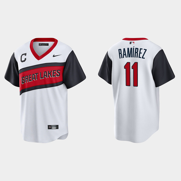 Cleveland Indians #11 Jose Ramirez 2021 Little League Classic Home Cool Base White Men's Jersey