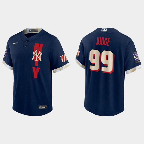 Men's New York Yankees #99 Aaron Judge Navy 2021 MLB All-Star Game Jersey