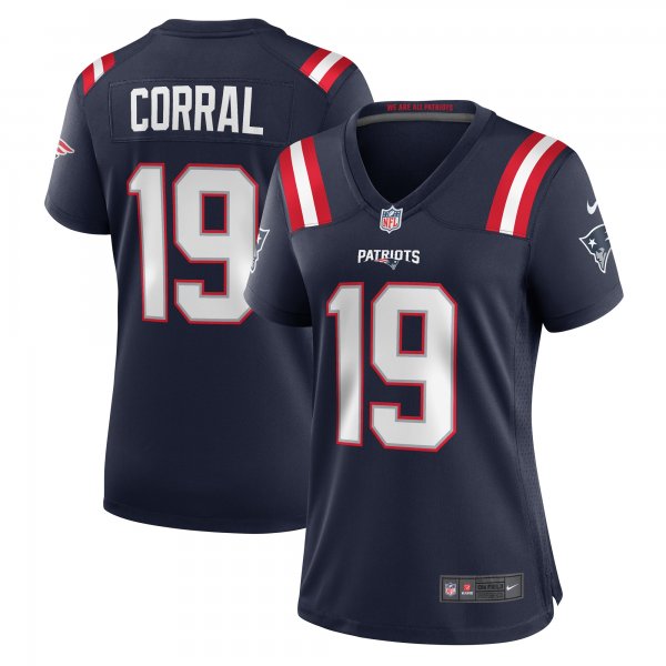 Women's New England Patriots Matt Corral Nike  Navy Team Game Jersey