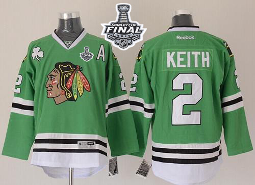 Chicago Blackhawks #2 Duncan Keith Green 2015 Stanley Cup Stitched NHL Jersey