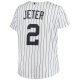 Women's New York Yankees Derek Jeter White Plus Size Replica Player Jersey