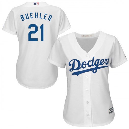 Women's Majestic Los Angeles Dodgers #21 Walker Buehler White Cool Base Home MLB Jersey