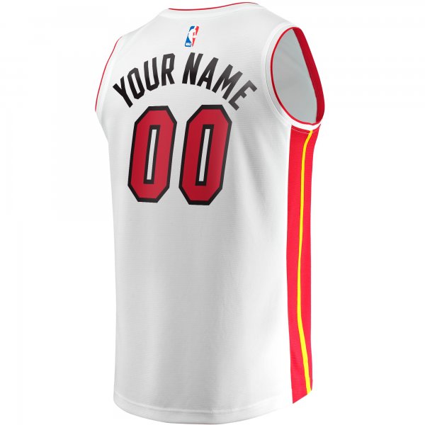 Men's Miami Heat Fanatics White Fast Break Custom Replica Jersey - Association Edition