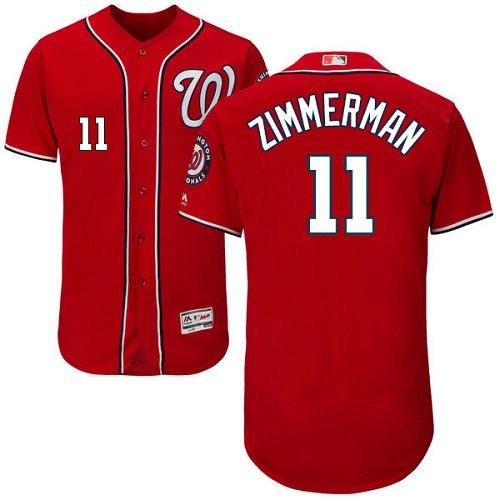 Washington Nationals #11 Ryan Zimmerman Red Flexbase Collection Stitched MLB Jersey