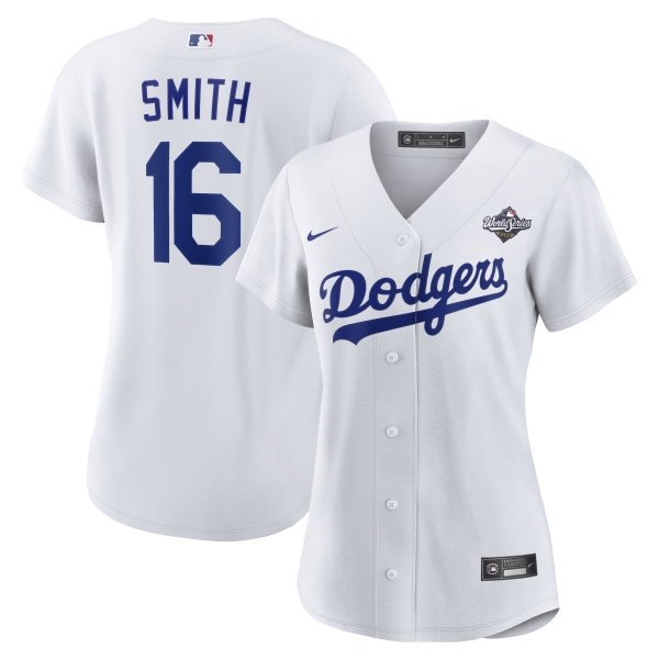 Women's Los Angeles Dodgers #16 Will Smith Nike White 2025 World Series Home Player Jersey