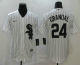 Men's Chicago White Sox #24 Yasmani Grandal White Stitched MLB Cool Base Nike Jersey