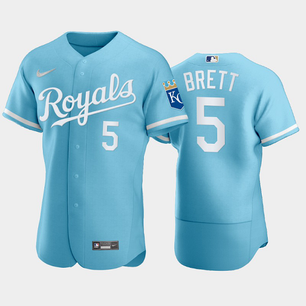 Men's George Brett #5 Kansas City Royals 2022 Powder Blue MLB Jersey