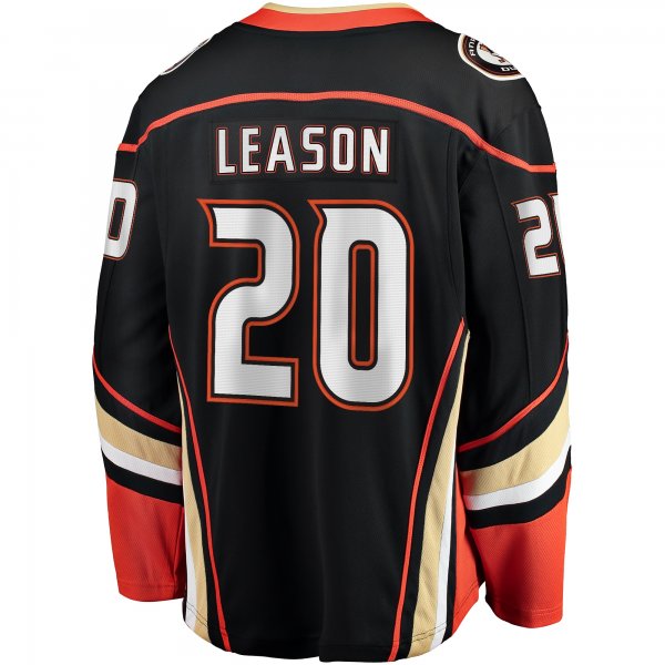 Men's Anaheim Ducks Brett Leason Fanatics Black Home Premier Breakaway Player Jersey