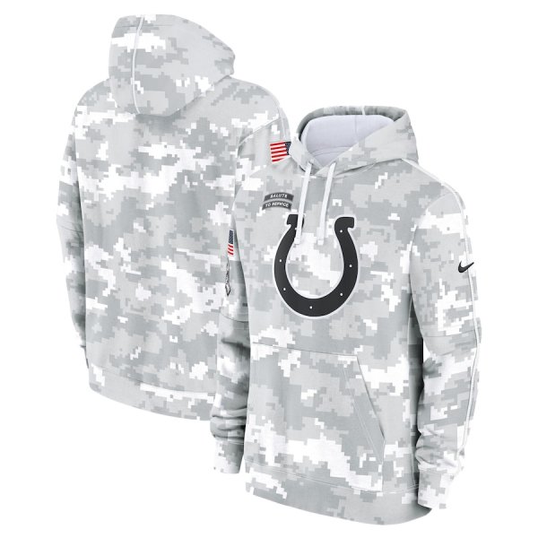 Men's Nike Arctic Camo Indianapolis Colts 2024 Salute To Service Club Fleece Pullover Hoodie