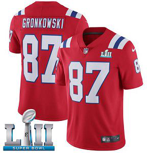 Men's Nike NFL New England Patriots #87 Rob Gronkowski Limited Alternate Red Vapor Untouchable Super Bowl LII Jersey