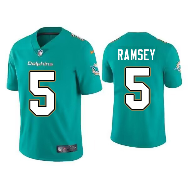 Youth Miami Dolphins #5 Jalen Ramsey Nike Aqua Team Color Game Jersey