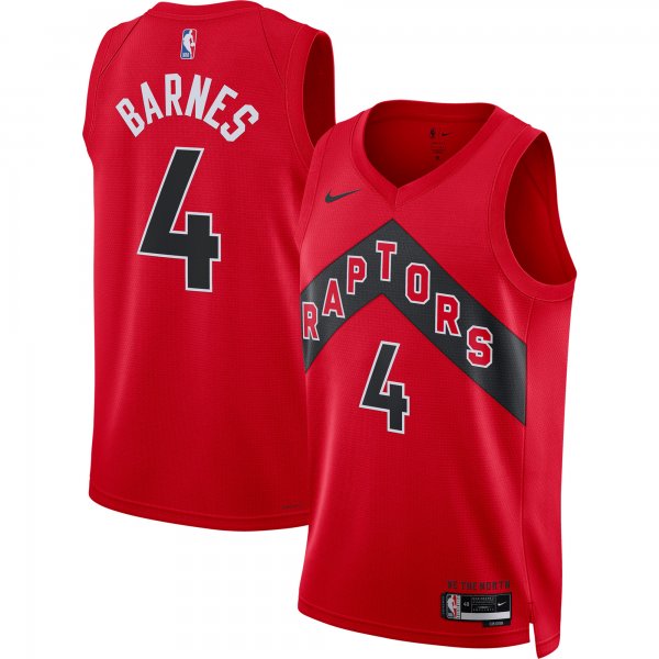 Unisex Toronto Raptors Scottie Barnes Nike Red Swingman Jersey - Icon Edition