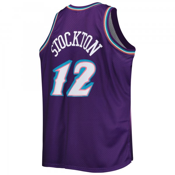 Men's Utah Jazz John Stockton Mitchell & Ness Purple Big & Tall Hardwood Classics 1996/97 Swingman Jersey