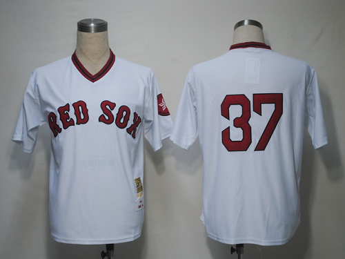 Mitchell And Ness Boston Red Sox #37 Bill Lee White Stitched Throwback MLB Jersey