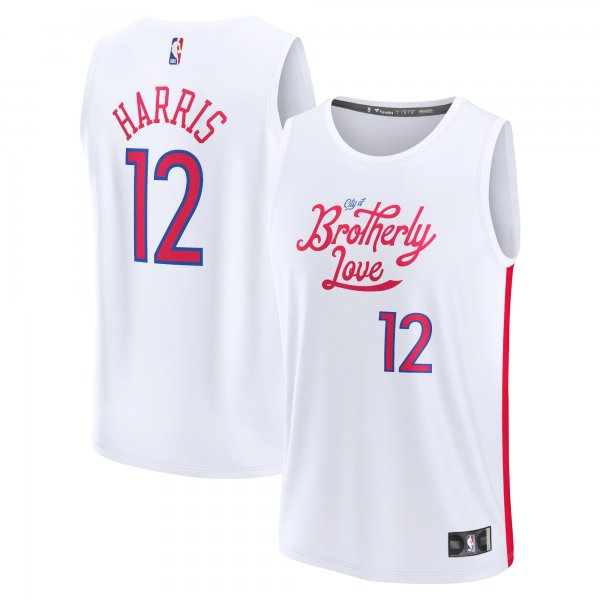 Youth Philadelphia 76ers Tobias Harris Fanatics White Fastbreak Jersey - City Edition