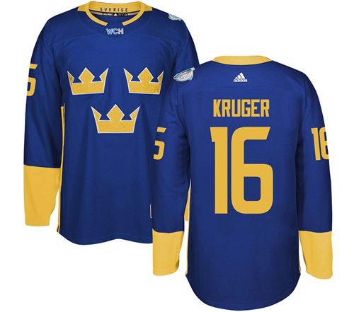 Team Sweden #16 Marcus Kruger Blue 2016 World Cup Stitched NHL Jersey