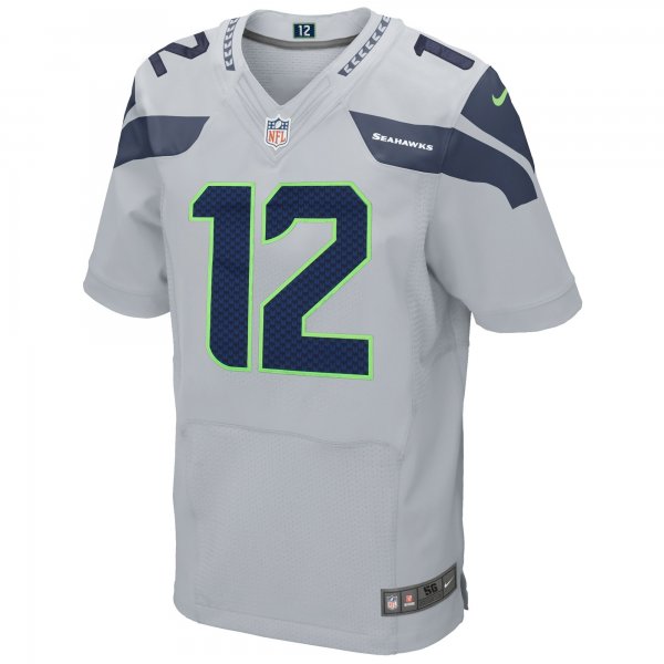 Mens Seattle Seahawks 12s Nike Gray Elite Jersey