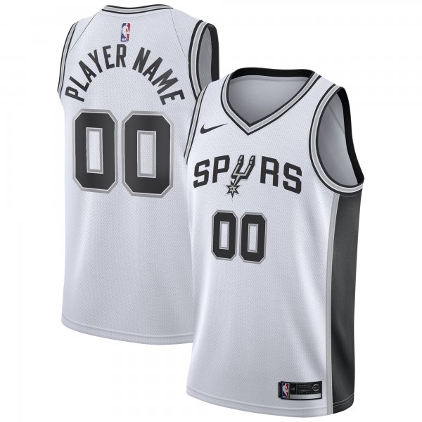 Men's San Antonio Spurs Nike White 2020/21 Swingman Custom Jersey - Association Edition