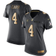 Nike Las Vegas Raiders #4 Derek Carr Black Women's Stitched NFL Limited Gold Salute to Service Jersey