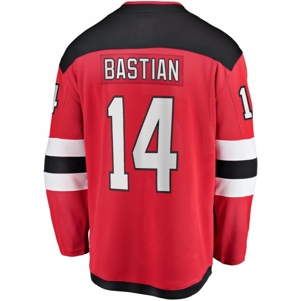 Men's New Jersey Devils Nathan Bastian Fanatics Red Home Breakaway Player Jersey