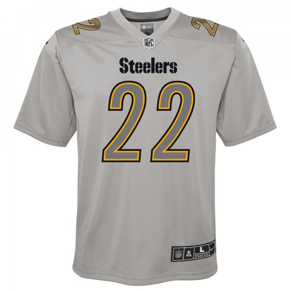 Youth Pittsburgh Steelers Najee Harris Nike Gray Atmosphere Game Jersey