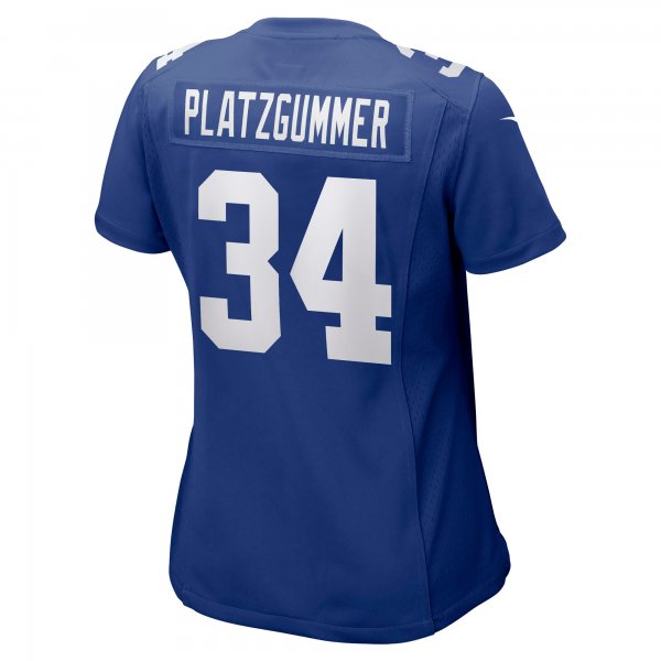 Women's New York Giants Sandro Platzgummer Nike Royal Game Player Jersey