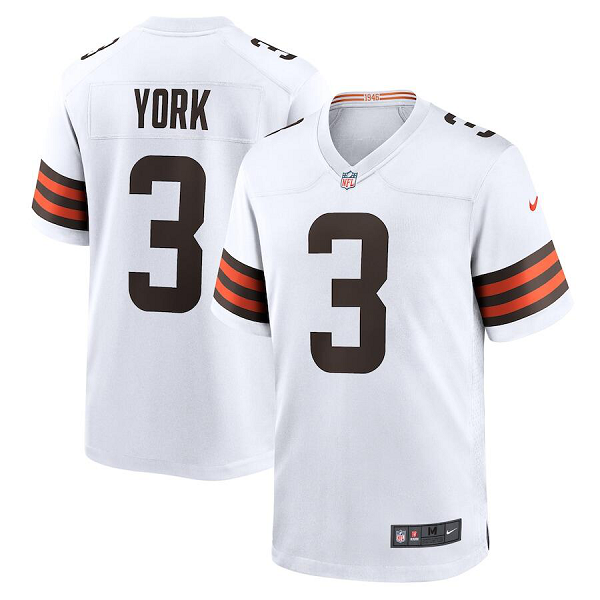 Men's Cleveland Browns #3 Cade York Nike White Game Player NFL Jersey