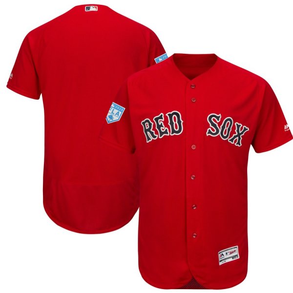 Men's Boston Red Sox Majestic Blank Scarlet 2019 Spring Training Flex Base Team MLB Jersey