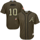 Atlanta Braves #10 Chipper Jones Green Salute to Service Stitched Youth MLB Jersey