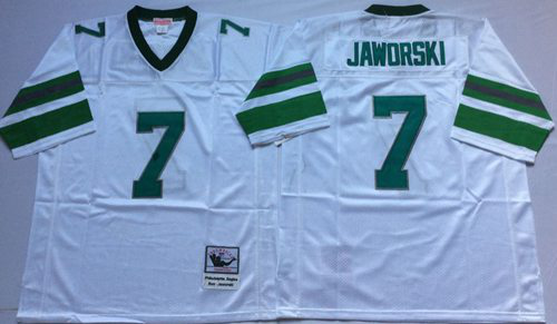 Mitchell And Ness Philadelphia Eagles #7 Ron Jaworski White Throwback Stitched NFL Jersey