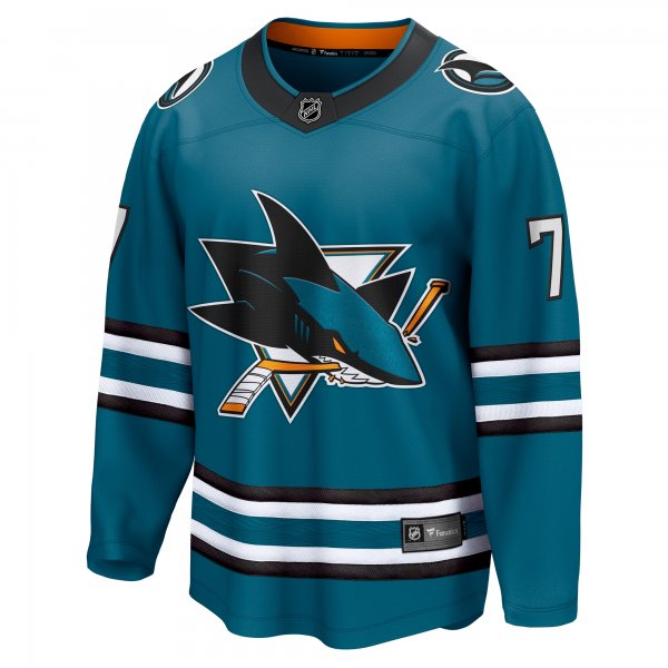 Men's San Jose Sharks Nico Sturm Fanatics Teal Home Breakaway Jersey