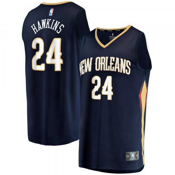 Men's New Orleans Pelicans Jordan Hawkins Fanatics Navy  Fast Break Replica Jersey - Icon Edition