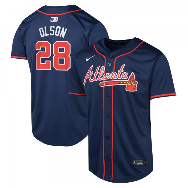 Youth Atlanta Braves Matt Olson Nike Navy Alternate Limited Player Jersey