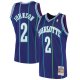 Men's Charlotte Hornets Larry Johnson Mitchell & Ness Purple 1994/95 Hardwood Classics Swingman Jersey