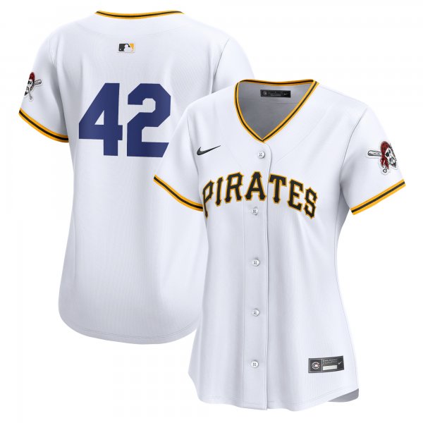 Women's Pittsburgh Pirates  Nike White 2024 Jackie Robinson Day Home Limited Jersey