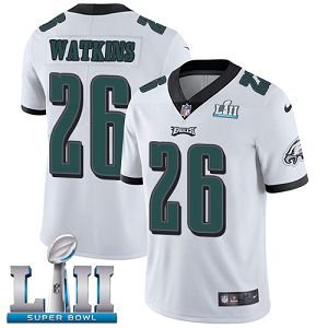 Youth Nike NFL Philadelphia Eagles #26 Jaylen Watkins Limited Road White Vapor Untouchable Super Bowl LII Jersey