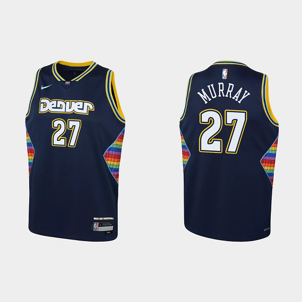 Youth Denver Nuggets #27 Jamal Murray 2021-22 75th Anniversary City Navy NBA Jersey