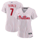 Women's Philadelphia Phillies #7 Trea Turner Nike White Home Player Jersey