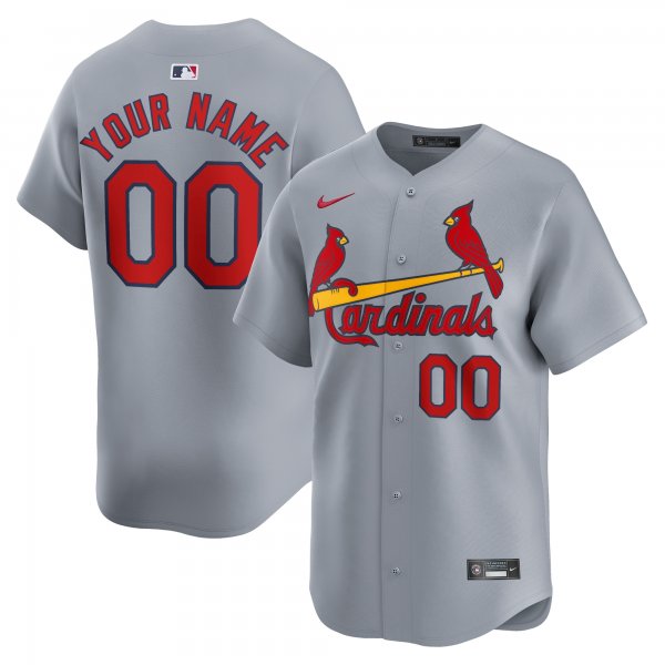 Men's St. Louis Cardinals  Nike Gray Away Limited Custom Jersey