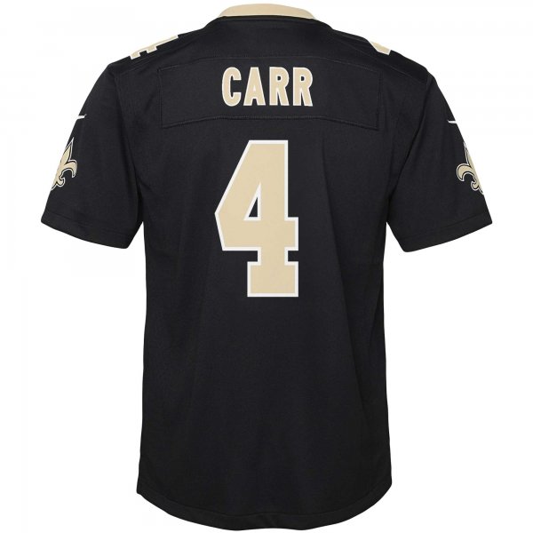 Youth New Orleans Saints Derek Carr Nike Black Game Jersey