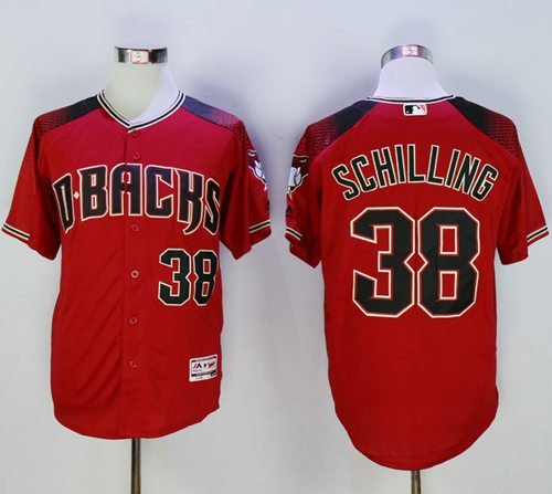 Arizona Diamondbacks #38 Curt Schilling Red/Brick New Cool Base Stitched MLB Jersey