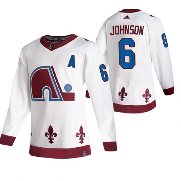 Men's Colorado Avalanche Arik Johnson 2021 Reverse Retro White Jersey