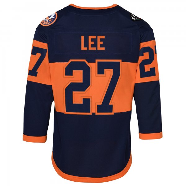 Youth New York Islanders Anders Lee Navy 2024 NHL Stadium Series Premier Player Jersey