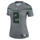 Women's New York Jets Zach Wilson Nike Gray Inverted Legend Jersey