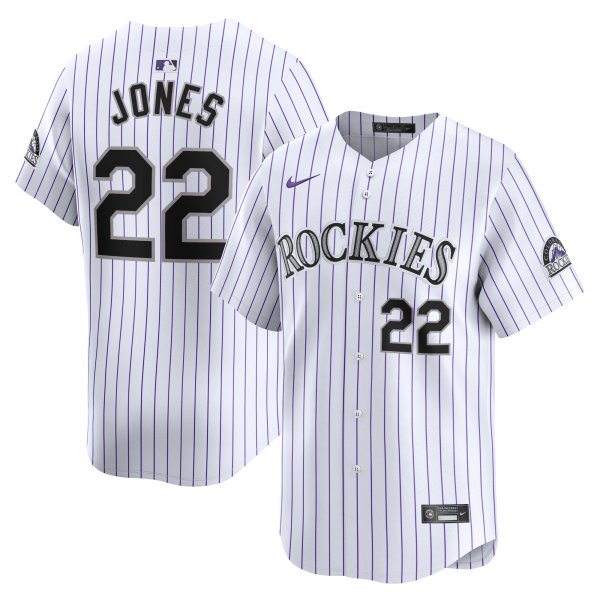 Men's Colorado Rockies Nolan Jones Nike White Home Limited Player Jersey