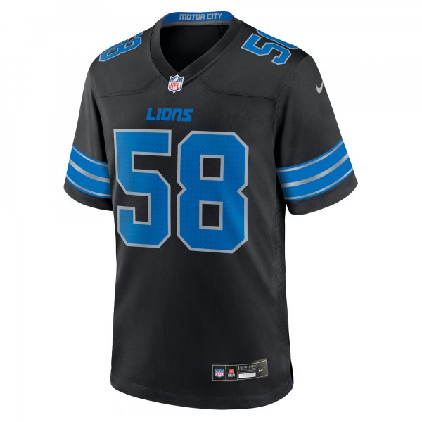 Men's Detroit Lions Penei Sewell Nike Black 2nd Alternate Game Jersey