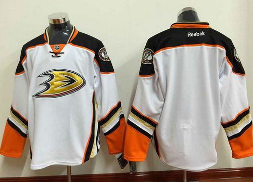 Anaheim Ducks Blank White New Road Stitched NHL Jersey